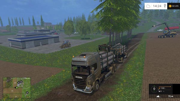 Scania R730 forest and trailer 