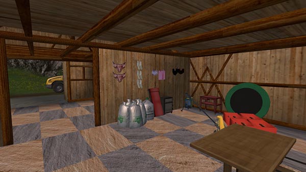 Village shop with building function 