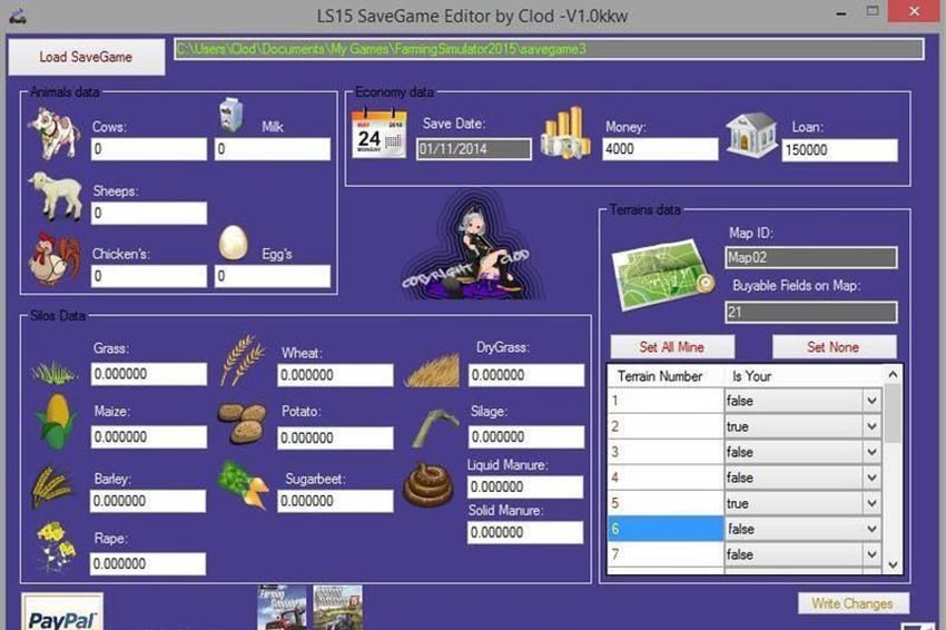 Save Game Editor Farming Simulator 2015 v 1.0