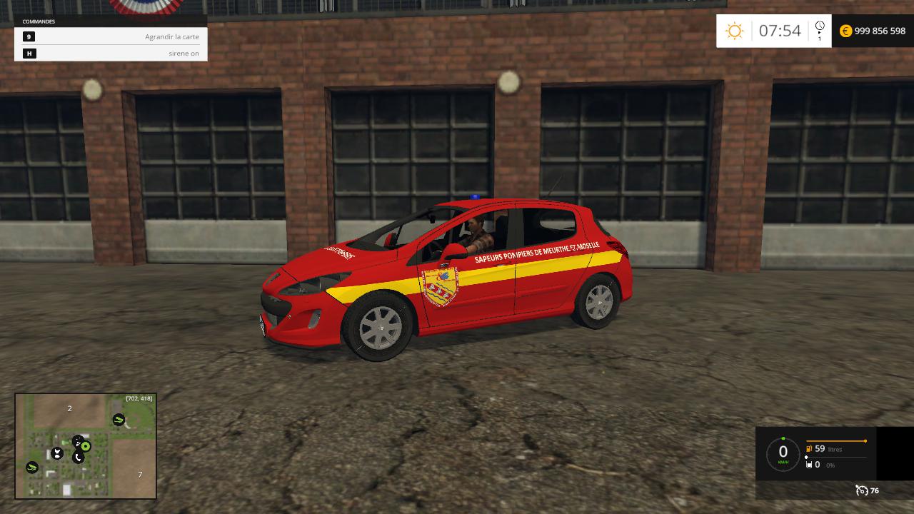 Vl Peugot 308 Pompiers reskin sdis54 v 1.0